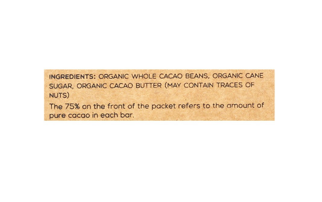Mason & Co 75% Bittersweet Dark Chocolate    Box  70 grams